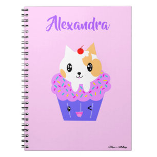Niedlich Kawaii Calico Cupcake Notizblock
