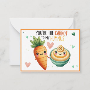 Niedlich Kawaii Carrot und Hummus Mitteilungskarte