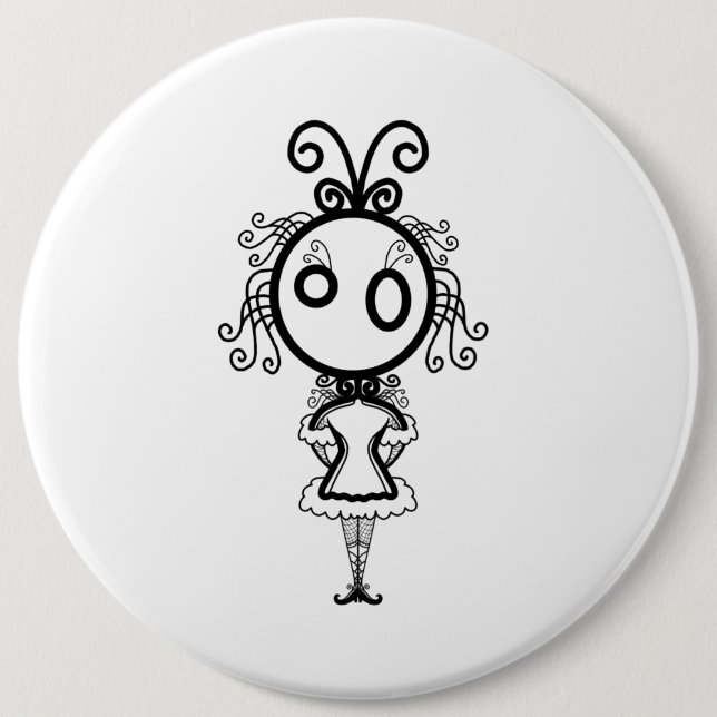 Niedlich Kawaii Cartoon Girl Button (Vorderseite)