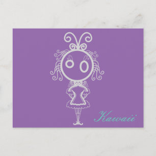 Niedlich Kawaii Cartoon Girl Postkarte
