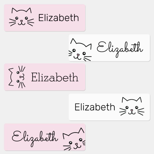 Niedlich Kawaii Cartoon Kitty Cat Personalisiert K Etiketten (Gruppe)
