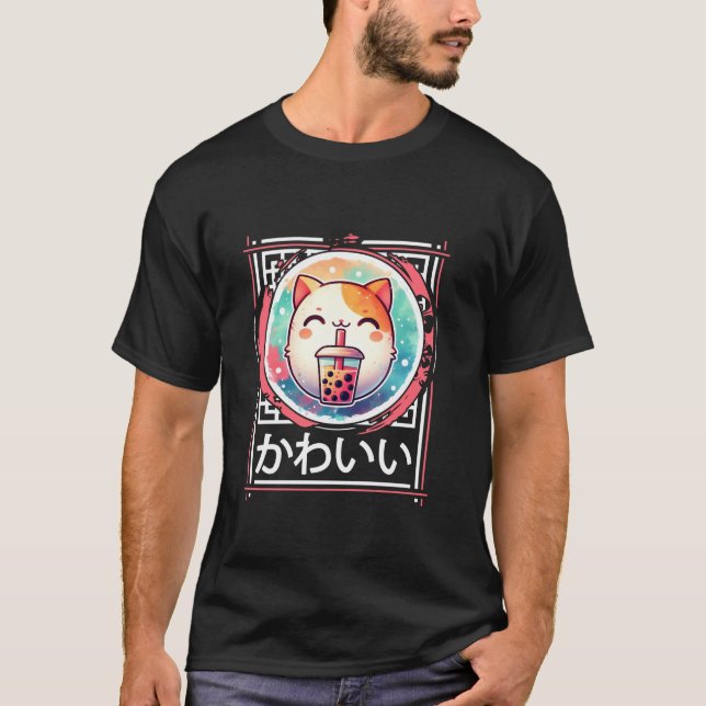Niedlich Kawaii Cat Drinks Boba Bubble Tee Kawaii  (Vorderseite)