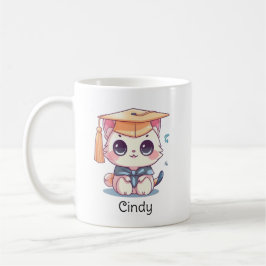 Niedlich Kawaii Cat Personalisierter Abschluss Kaffeetasse