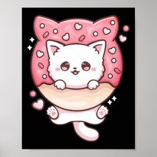Niedlich Kawaii Cats Donut Anime Lover Otaku Fun C Poster