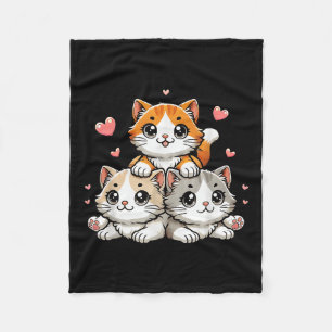 Niedlich Kawaii Cats Neko Funny Kitten Cat Lover G Fleecedecke