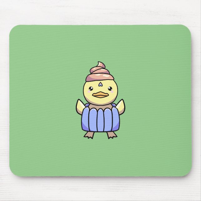 Niedlich Kawaii Chibi Cupcake Duck Mouse Pad Mousepad (Vorne)