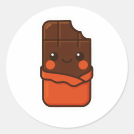 Niedlich Kawaii Chocolate Bar Runder Aufkleber