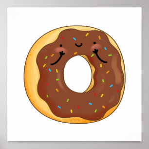 Niedlich Kawaii Chocoloate Donut Poster