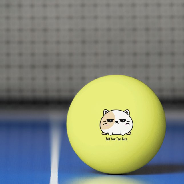Niedlich Kawaii Chubby Angry Mochi Cat Tischtennisball (Netto)