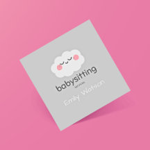 Niedlich Kawaii Cloud Pink Gray Babysitter