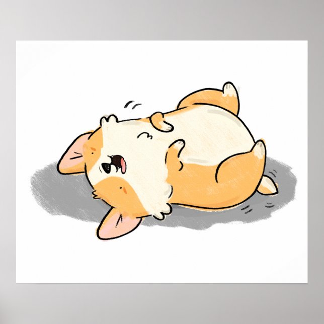 Niedlich Kawaii Corgi Dog Poster (Vorne)