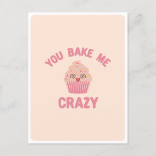 Niedlich Kawaii Crazy Alberne Gesichtspferd Muffin Postkarte
