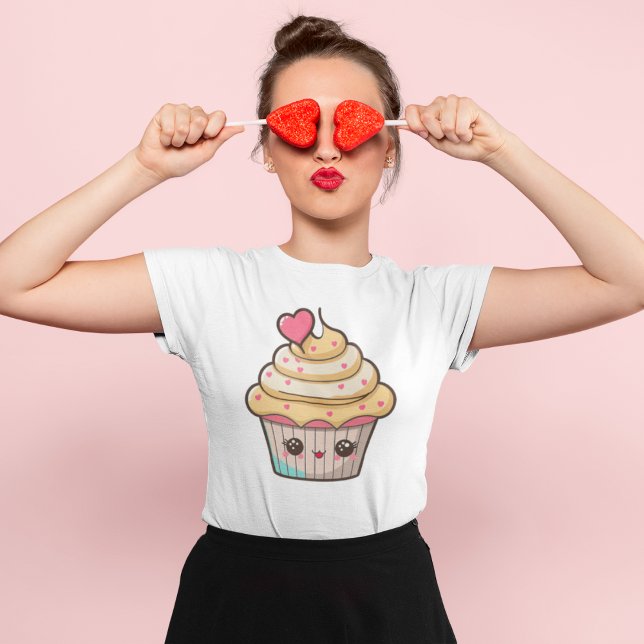 Niedlich Kawaii Cupcake T-Shirt (Von Creator hochgeladen)