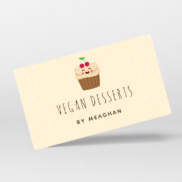 Niedlich Kawaii Cupcake Veganes Dessert Kuchengebä Visitenkarte