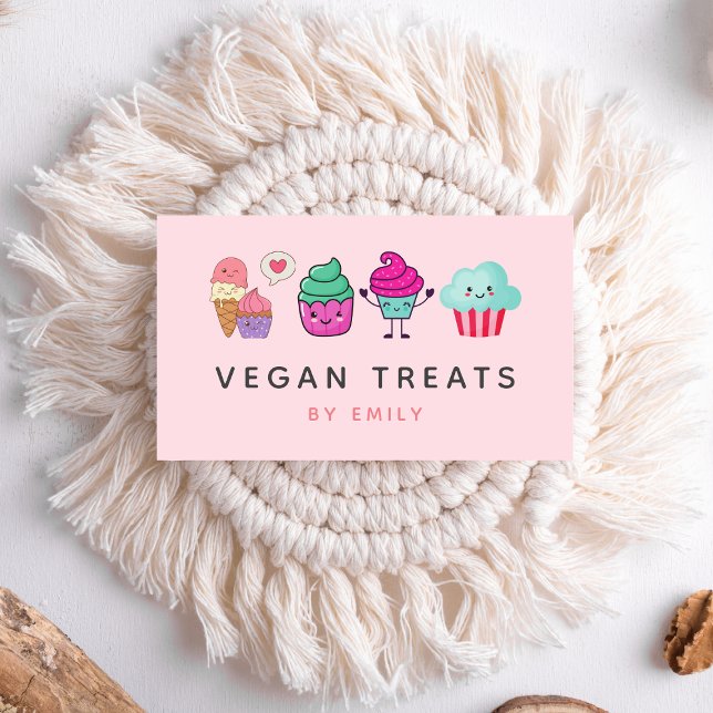 Niedlich Kawaii Cupcakes Bäckerei Vegane Leckereie Visitenkarte (Von Creator hochgeladen)