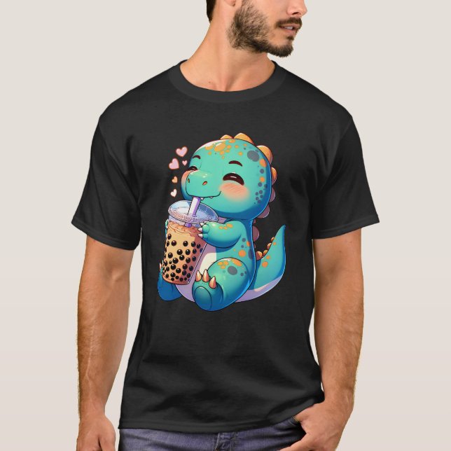 Niedlich Kawaii Dinosaur Drink Bubble Tee Milchtee (Vorderseite)
