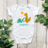 Niedlich Kawaii Dinosaurs Baby Boy Türkis Name