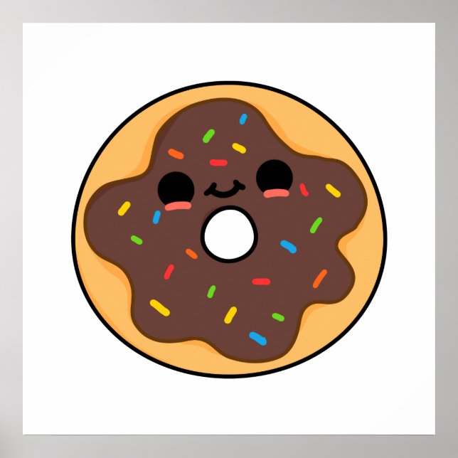 Niedlich Kawaii Donut Poster (Vorne)