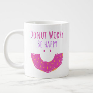 Niedlich Kawaii Donut Worry Be Happy Donut Jumbo-Tasse