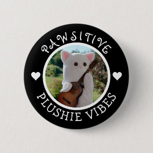 Niedlich Kawaii Elegant Pawsitive Plushie Vibes Fo Button