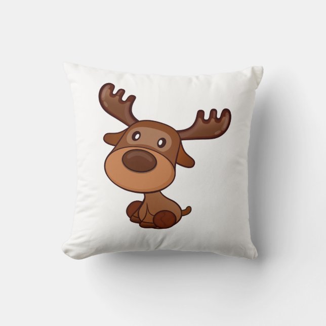Niedlich Kawaii Elk Deer Funny Alaska Elch Kissen (Vorderseite)