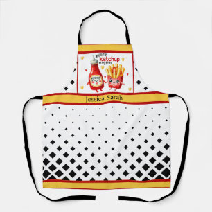 Niedlich Kawaii French Fries und Ketchup Schürze