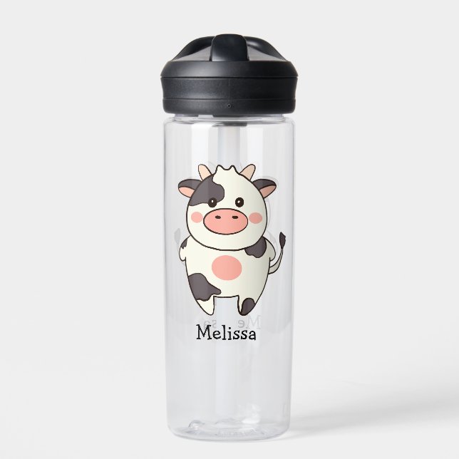 Niedlich Kawaii Friendly Cow Trinkflasche (Vorderseite)