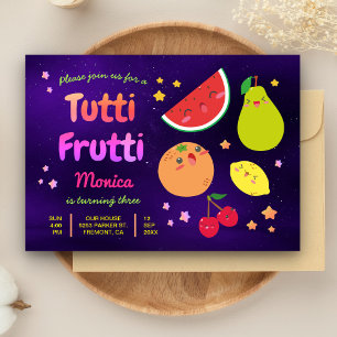 Niedlich Kawaii Frucht Tutti Frutti Geburtstagspar Einladung