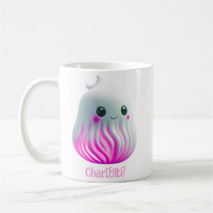 Niedlich Kawaii Ghost - Personalisiert mit Namen Kaffeetasse