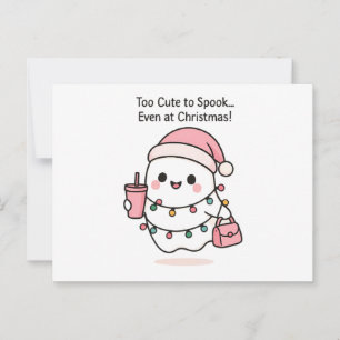 Niedlich Kawaii Ghost Weihnachten Postkarte