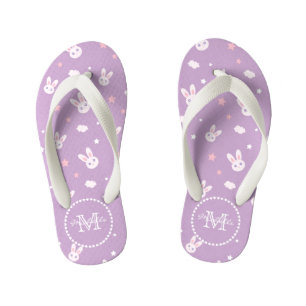 Niedlich Kawaii Girly Pink Kaninchenpastete Lila Kinderbadesandalen