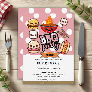 Niedlich Kawaii GRILLEN Party Babydusche Einladung