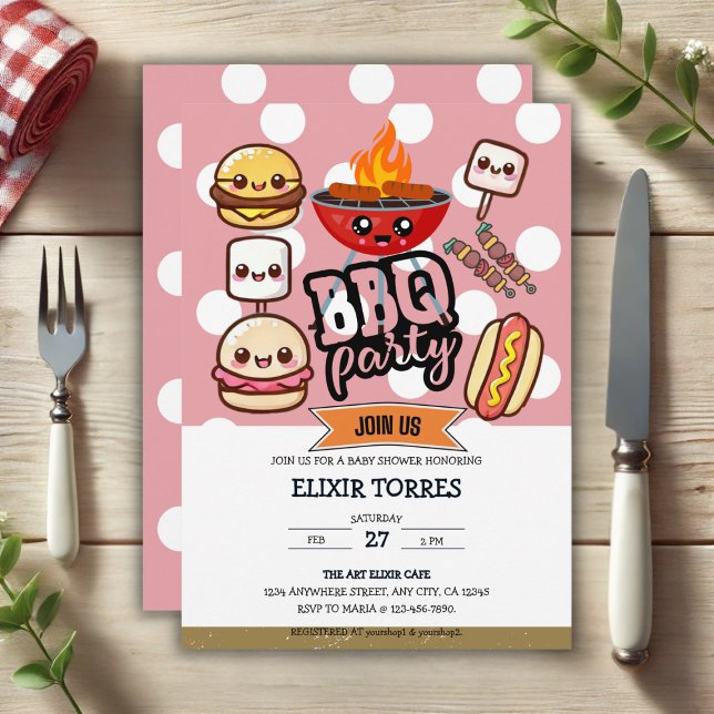 Niedlich Kawaii GRILLEN Party Babydusche Einladung (Von Creator hochgeladen)