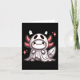 Niedlich Kawaii Halloween Ghost Axolotl Karte