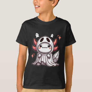 Niedlich Kawaii Halloween Ghost Axolotl T-Shirt