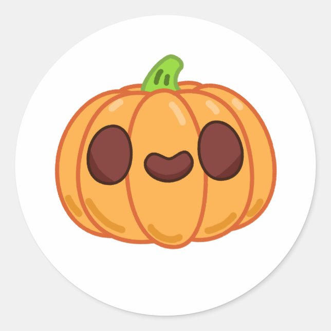 Niedlich Kawaii Halloween Pumpkin Runder Aufkleber (Vorderseite)
