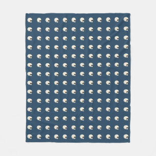 Niedlich Kawaii Halloween Skull Polka Dots dunkelb Fleecedecke