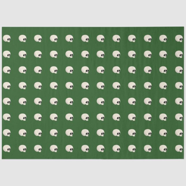 Niedlich Kawaii Halloween Skull Polka Dots dunkelg Seidenpapier (Vorderseite)