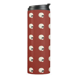 Niedlich Kawaii Halloween Skull Polka Dots red Thermosbecher