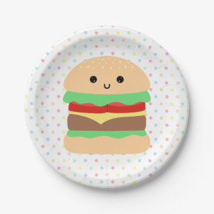 Niedlich Kawaii Hamburger Pappteller