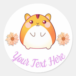 Niedlich Kawaii Hamster Custom Runder Aufkleber