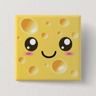 Niedlich Kawaii Happy Cheese Button