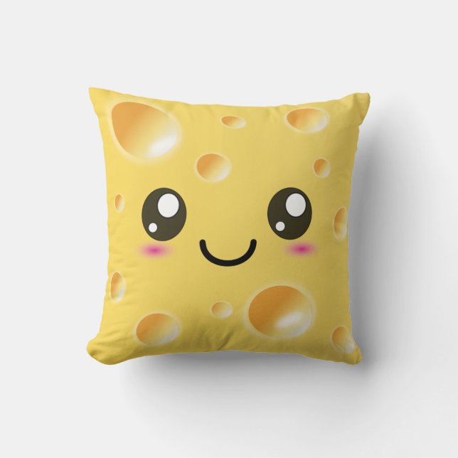 Niedlich Kawaii Happy Cheese Kissen (Vorderseite)