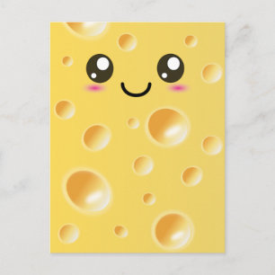 Niedlich Kawaii Happy Cheese Postkarte