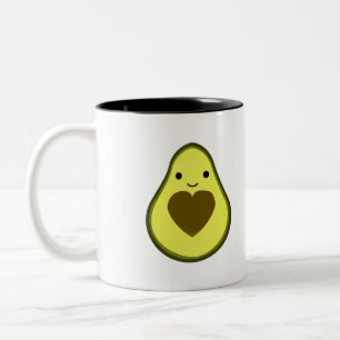 Niedlich Kawaii Happy Liebe Avocado Zweifarbige Tasse