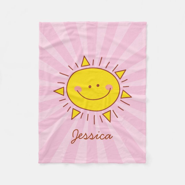 Niedlich Kawaii Happy Little Sunshine Doodle Kids  Fleecedecke (Vorderseite)