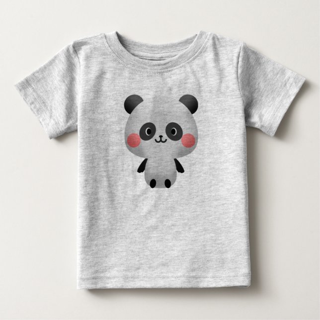 Niedlich Kawaii Happy Panda Baby T-shirt (Vorderseite)