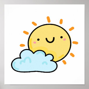 Niedlich Kawaii Happy Sun Poster