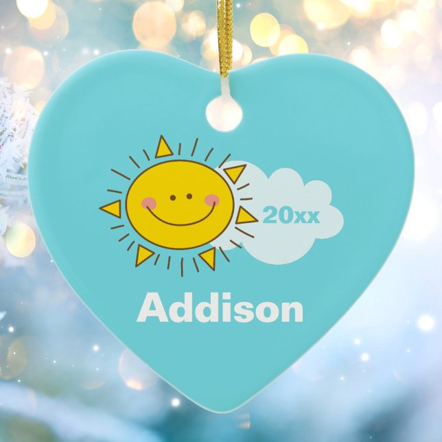 Niedlich Kawaii Happy Sunshine Baby First Christma Keramikornament (Von Creator hochgeladen)