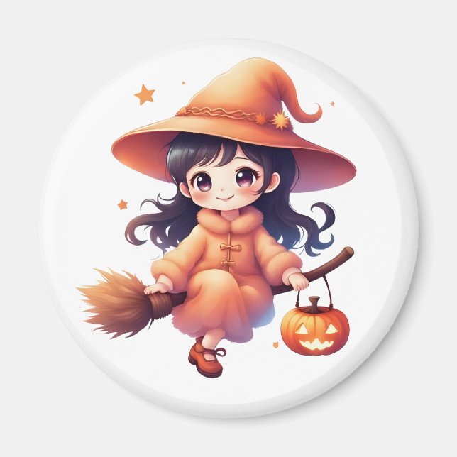 Niedlich Kawaii Hexenmagnet - Rotzunge mit Pu Magnet (Vorne)
